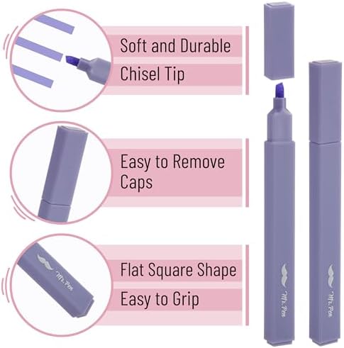 Mr. Pen- Aesthetic Highlighters No Bleed, 8 Pack, Assorted Colors | Chisel Tip, Cute Highlighters Assorted Colors for Journaling, Highlighting, Underlining, Fast Dry, Back to School Supplies - Image 3