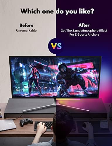 Under Monitor RGB Light Bar, LED Light for Desk Gaming Setup, USB Powered Keyboard Light, 12 Inch 5V, 353 Color Change Modes, Wireless Remote, LED Ambient Lights for Room Decor, Desk Setup, PC - Image 4