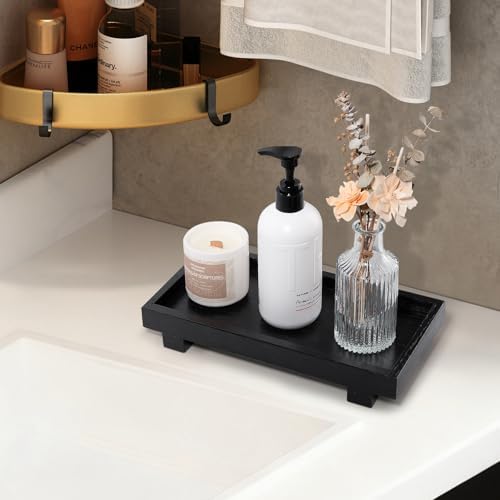 Decorative Tray Farmhouse Decor Wood Soap Holder, 10.8 * 5.3 Black - Image 6