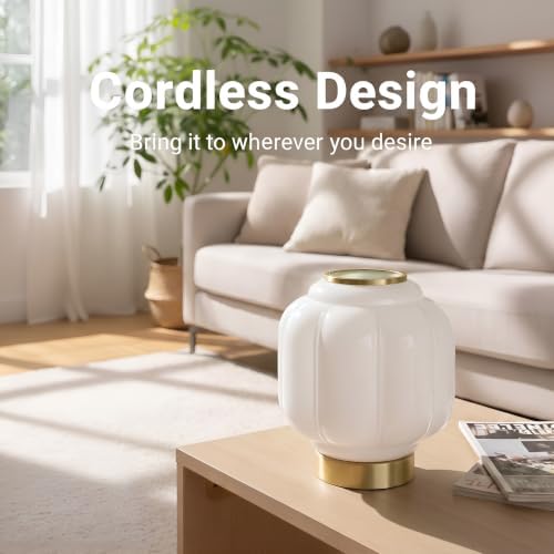 Mushroom Lamp, Cordless Rechargeable Table Lamp for Bedroom & Nightstand, 4W Dimmable Bedside Light, Small Mid Century Modern Desk Lamp for Living Room & Home Decor - Image 2