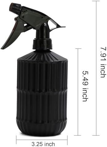 OFFIDIX Glass Spray Bottle, Pressure Watering Can, Indoor Plant Mister, Adjustable Nozzle Watering Glass 0.45L/15.22oz Spray Bottle for Garden Plants Cleaning Solutions (Black) - Image 2