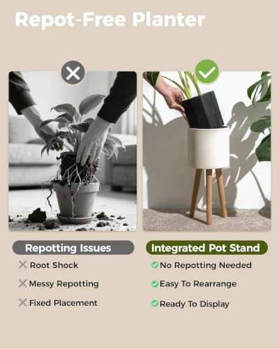 Bamworld 3-Pack Plant Holders for Indoor Plants Metal Planter Stands - Image 6