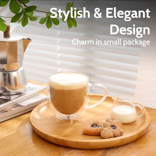 Sweese Clear Coffee Mugs - 8 oz Double Wall Glass Coffee Mugs Set of 4, Perfect for Espresso, Latte, Cappuccino - Image 4