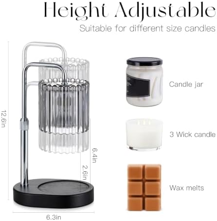 Candeldo Candle Warmer Lamp with Timer: Silver Wax Melt Warmer - Image 3