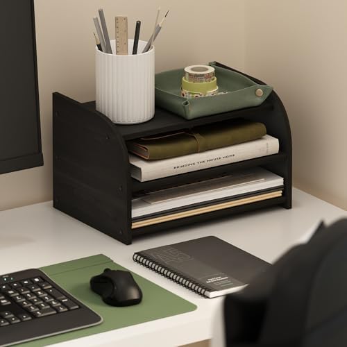 Furinno Classic 3-Tier Monitor Riser, Desk Organizers, Black Espresso by Furinno-FitsYourSpaceFitsYourBudget
