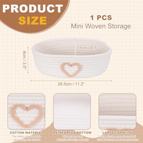 uxcell Rectangular Rope Basket 11.2x6.7x3.5inch Small Woven Baskets - Image 2