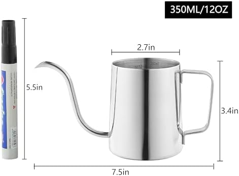 Small Watering Can, OLULU 12oz (350ml) Stainless Steel Indoor Watering Can with Long Spout, Mini Watering Can for Houseplants, Desk & Home Plants - Image 2