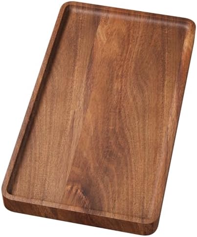 VERTORGAN Acacia Wood Serving Tray,13.8x7.9 Inch Trays,Home Decor by VERTORGAN