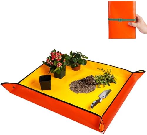 HNXTYAOB Large Potting Mat for House Plants Transplanting and Soil Mix Control Waterproof RepottingTray Gardening Tools Plant Gifts for Plant Lovers (39.5"X31.5") by HNXTYAOB