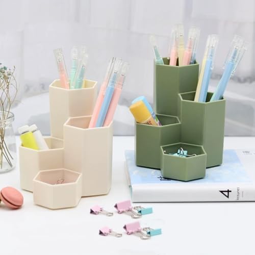 Pencil Organizer Pen Holder for Desk Pens Cup Small Desk Organizer Cute Pen Holder for Office,School and Home (White, L-Shape) - Image 4