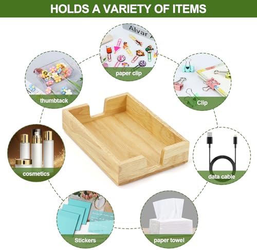 MultiBey Rubber Wood Sticky Note Holder - 4x6 Inch Note Pad Dispenser - Image 2
