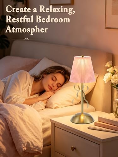 Bow Table Lamps,Cordless Rechargeable LED Table Lamps for Living Room - Image 3