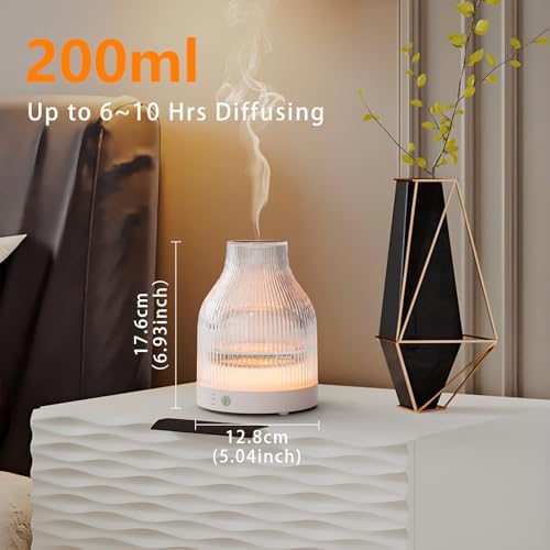 Glass Essential Oil Diffuser 200ml, 7-Color LED, for Home - Image 7