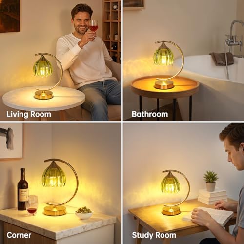 Shenmoyl Tulip Table Lamp, 5200mAh Cordless Touch Control Table Lamp with 3 Color Temps & Stepless Dimming, Rechargeable Battery Table Lamp for Living Room, Bedroom, Office, Shelf (Green Tulip) - Image 5