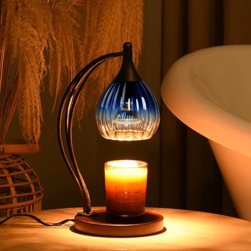Candle Warmer Lamp with Timer Dimmer - Electric Candle Warmer Light Wax Warmer for Jar Candles - Candle Lamp Warmer Unique Gifts for Women Mom House Warming Gifts New Home Decor Sapphire Gradient - Image 2