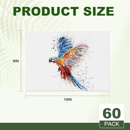 ESRICH 8x10 Canvas for Painting, 60 Pack Canvas Boards for Painting, Blank Canvases for Adult & Kids-Cotton Primed Painting Canvas Panels for Oil, Watercolor, Acrylic, Tempera. - Image 2
