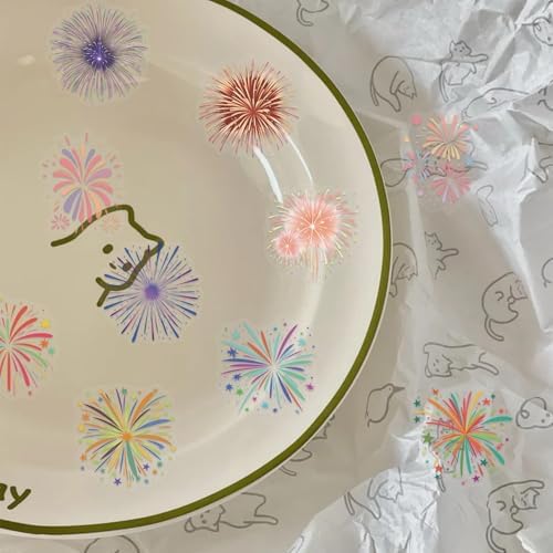 50Pcs Firework for Scrapbooking,Self-Adhesive Transparent Stickers Scrapbook Supplies Journaling Supplies for Adult Card Making Letters DIY Water Bottle Cards Decoration - Image 3