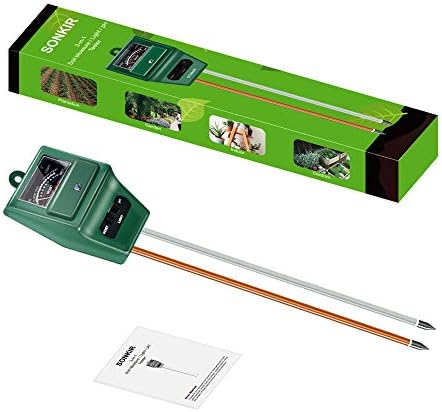 SONKIR Soil pH Meter, MS02 3-in-1 Soil Moisture/Light/pH Tester Gardening Tool Kits for Plant Care, Great for Garden, Lawn, Farm, Indoor & Outdoor Use (Green) - Image 5