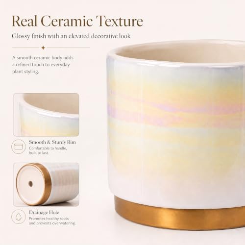 Gepege Ceramic Plant Pots for Indoor Plants, Planters with Drainage Holes - Image 4