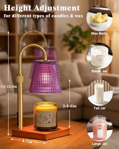 Purple Candle Warmer Lamp with Timer, House Warming Gifts New Home Decor - Image 3