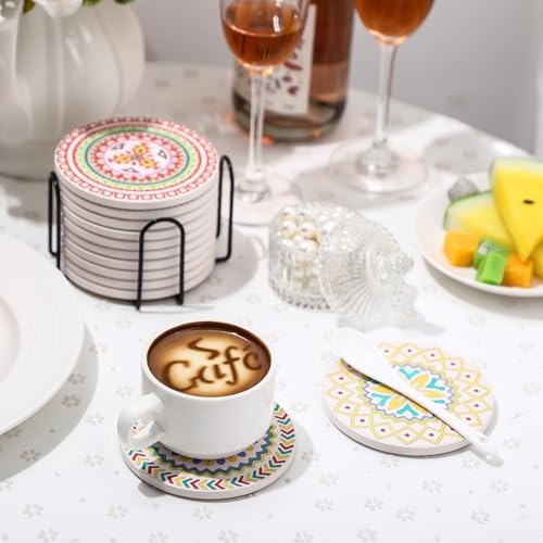 Potchen 12 Pcs Color Your Own Coaster DIY Kits,Mandala - Image 6