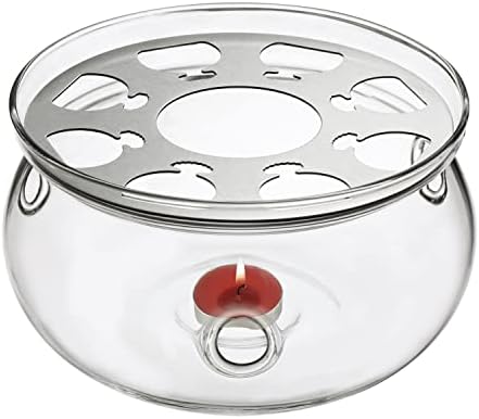 CnGlass Universal Glass Teapot Warmer,Handcrafted with Heat Proof & Lead-Free Glass Tealight Warmer 5.3 in/13.5cm diameter (Candle not Included) by CNGLASS