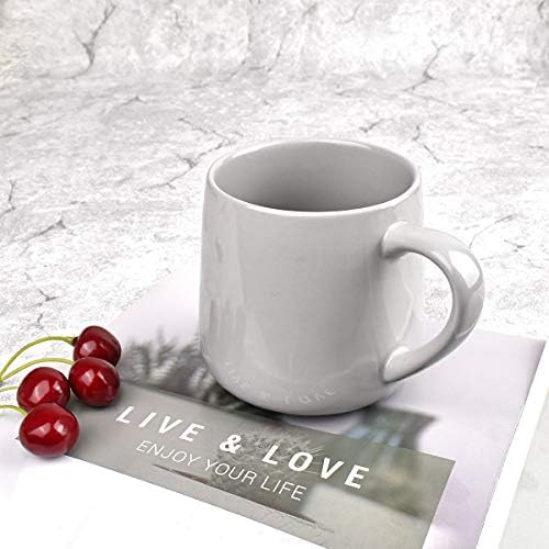 Bosmarlin Large Glossy Ceramic Coffee Mugs Set of 2, Tea Cup for Office and Home, 18 oz, Suitable for Dishwasher and Microwave(Gray, 2) - Image 4