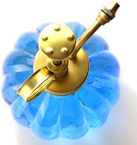 Vintage Style Glass Pumpkin Bottle Sprayer Watering Can Plant Mister with Brass Sprayer Head (Blue) - Image 3
