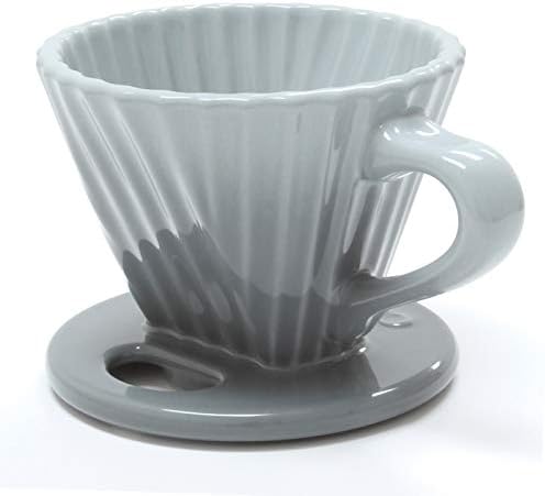 Chantal "Lotus ceramic pour over coffee dripper, 8 ounces (Ombre Fade Grey) by Chantal