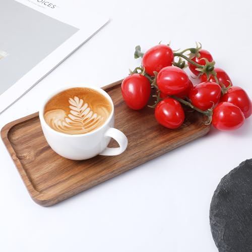 Small Acacia Wood Serving Trays, 4 x 7.5 inch Rectangle Wooden Trays Mini Charcuterie Boards Natural Wood Boards Small Cheese Board for Tea Coffee Kitchen - Image 7