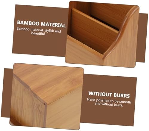Sewroro Bamboo Storage Box Organizer Tray Dividers for Home Office Pen Oraganizer Simple Elegant Design Corrosion-resistant - Image 4