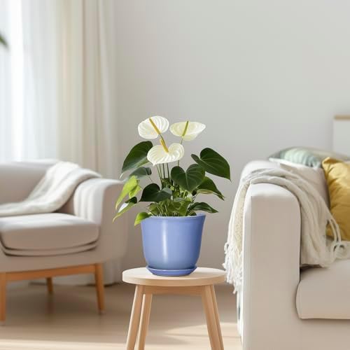 Ceramic Plant Pots, 5.6 Inch Plant Pot for Indoor, Purple-Blue - Image 3