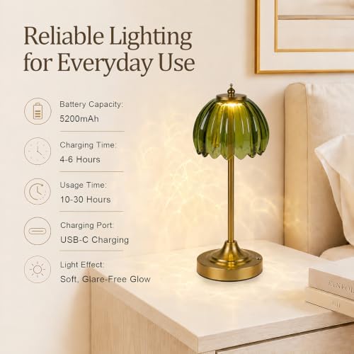 Rechargeable Cordless Table Lamp, 3 Color Temps & Stepless Dimming - Image 4