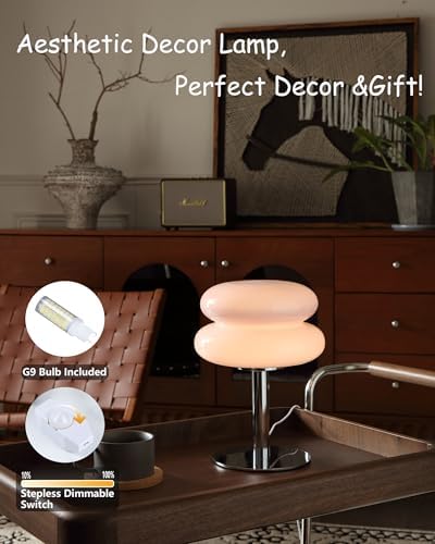 Glivpny Mushroom Lamp Table Lamp, Mid Century Modern Table Lamps (Pink) - Image 4