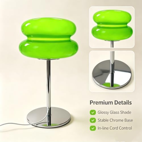 Bedroom Mushroom lamp, Medieval Modern Bedside Table lamp for Night Stands, Vintage dimmable Small Lamps, Cute Cool Desk Lamps Home Room Aesthetic Decor for Living Room(Green) - Image 7