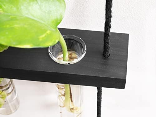 Mkono Plant Propagation Station, 3 Tier Black Wall Hanging Vase Test Tubes - Image 5