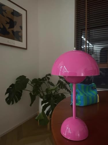 Flower Bud Lamp, Cordless Rechargeable Mushroom Table Lamp, Pink by Unknown