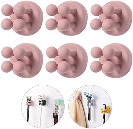 iBetterLife 6Pcs Toothbrush Holders Wall Mounted - Self-Adhesive to Mirror for Clipping & Hanging Shower Razor Towel Plug Cable Key, Utility Hooks for Home Bathroom Kitchen Office Dorm Room Essentials by iBetterLife