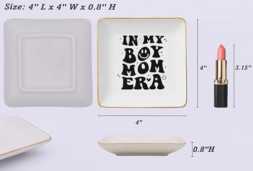 NZY Gender Reveal Gift-New Mother-Baby Present Shower-Newborn -Baby Announcement Present-Christmas Gift-Ceramic Jewelry Tray Trinket Holder Ring Dish-Boy Mom Club-In My Boy Mom Era - Image 5