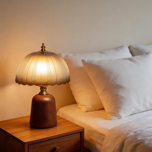 Small 13 Inch Dimmable Rubberwood Table Lamp - Image 3