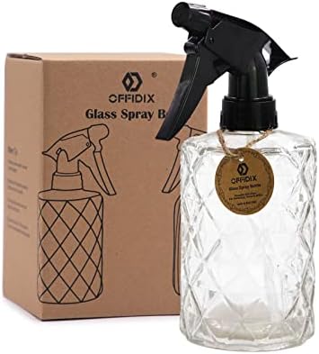 OFFIDIX Glass Spray Bottle, Plant Mister,Pressure Watering Can, Water Spray Bottle with Adjustable Nozzle, 0.35L/11.8oz Handheld Spray Bottles for Outdoor Indoor Garden, Plants, Cleaning Solutions by Offidix