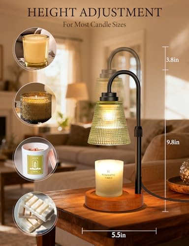 Candle Warmer Lamp with Timer Dimmable, Lamp Candle Warmer Birthday Gifts for Women, Black Adjustable Wax Melter Warmer for Jar Candles, House Warming Gift Home Decor - Image 4