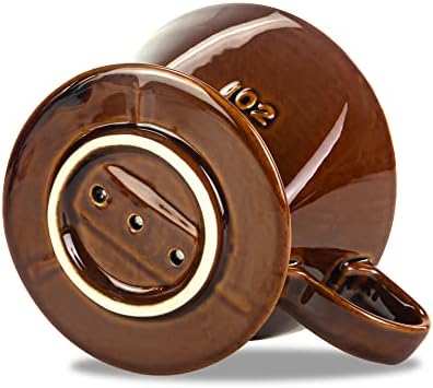 Pour Over Ceramic, Coffee Dripper Ceramic Coffee Maker,Brown - Image 5