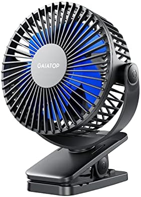 Gaiatop Portable Clip on Fan, Mini Personal Quiet Rechargeable Fan by GAIATOP