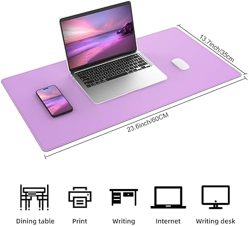 AFIING Cork Desk Mat,Purple, 23.6" x 13.8", Desk Pad Protector - Image 2