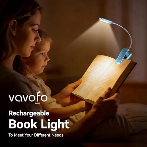 VAVOFO Rechargeable Reading Light, Clip on Book Light for Reading in Bed - Image 2
