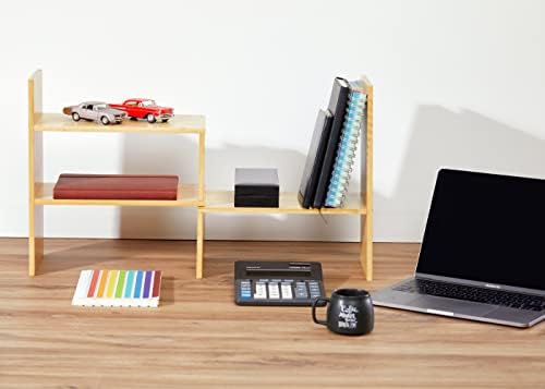 Natural Bamboo Desktop Organizer, Attractive Design, Stand Shelf for Books - Image 5