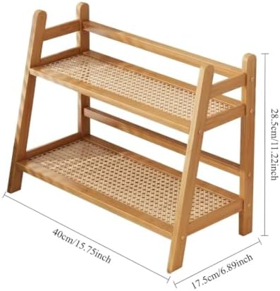 Bamboo Desktop Organizer Shelf, 2 Tier Desk Storage Rack - Image 2