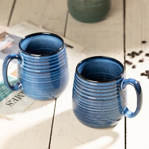 20 oz Large Coffee Mug for Women and Men, Large Ceramic Mug (Blue, 2PCS) - Image 4