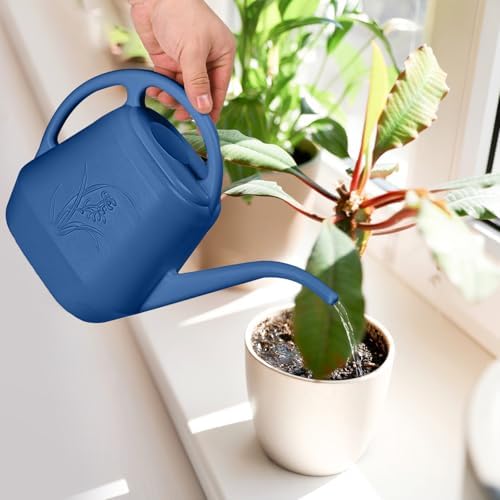 Hand Watering Can - for Home Plant Garden - 1/2 Gallon - Blue - Image 7